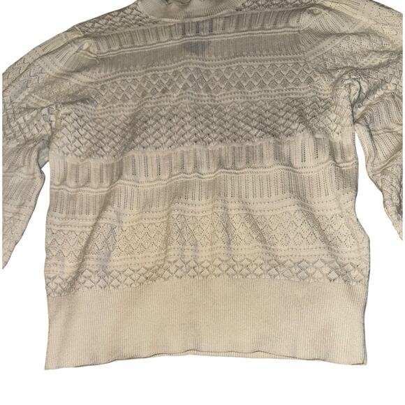 Abercrombie & Fitch Lightweight Cropped Cottage Sweater Women's Size Small Lace - Picture 4 of 8